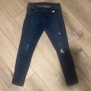 Express straight leg jeans with zippers at ankle